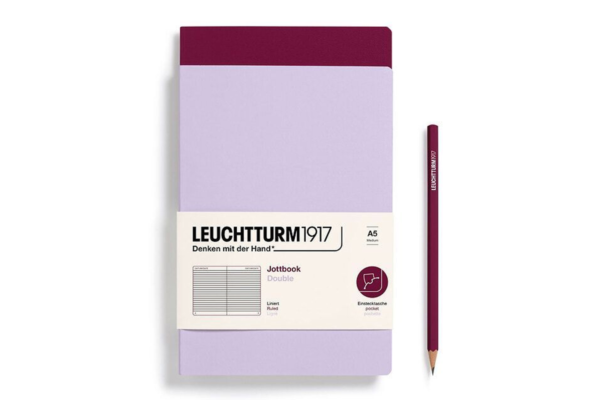 LEUCHTTURM1917 Jottbook Ruled A5 Lilac & Port Red